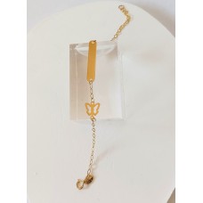 Παιδική Ταυτότητα Σε Κίτρινο Χρυσό 9Κ - Πεταλούδα (KID174)